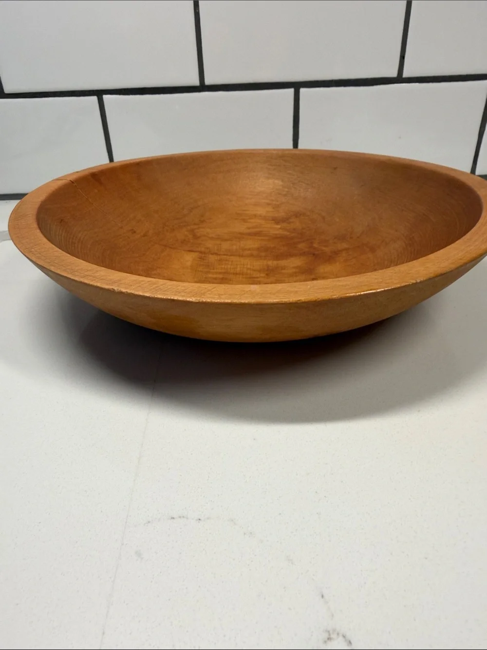 Vintage Munising hand - turned wooden bowl